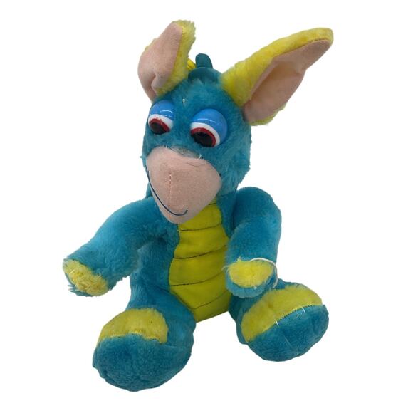 Preowned Busch Gardens Blue & Yellow Vintage Dragon Stuffed Animal Plush AS IS - Picture 1 of 6